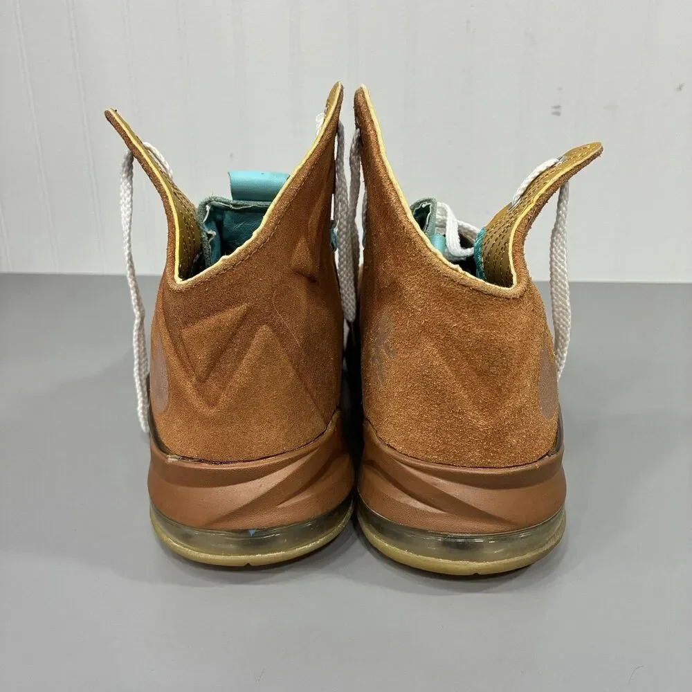 Nike LeBron 10 X EXT QS Hazelnut Brown Suede Size 13 607078-200 LeBronX Sneaker